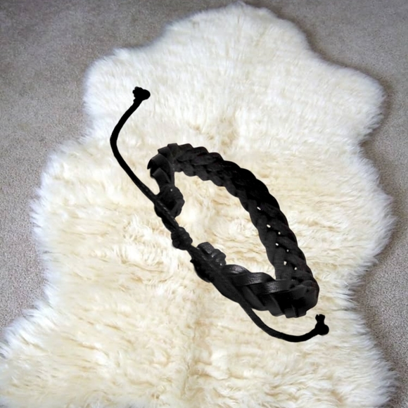 .🎄10/$20. Black  P. U. Leather Bracelet - Picture 2 of 3
